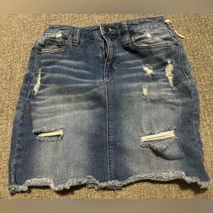 Mossimo Supply Co. Denim Skirt Size 4/27 Womens Distressed